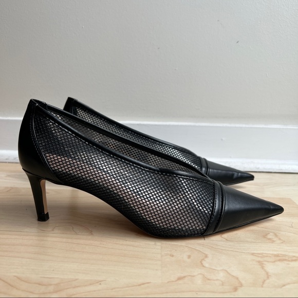 Zara pointy toe kitten heel pumps with mesh detail - Picture 3 of 12